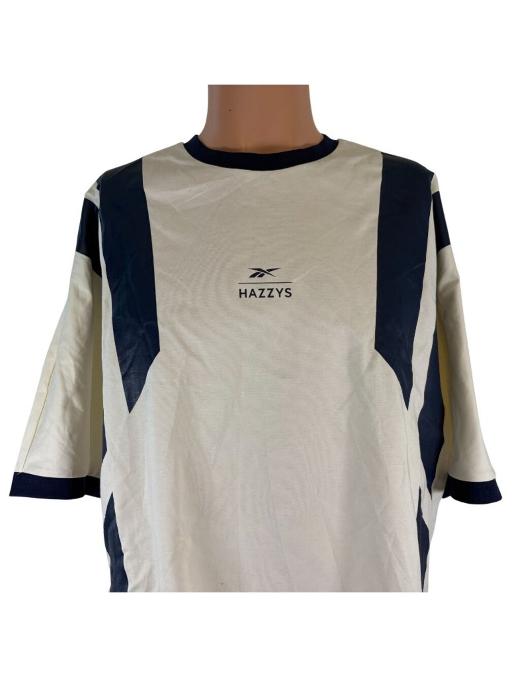 Hazzys Reebok Jersey T Shirt Mens Size L Block Beige Rowing
